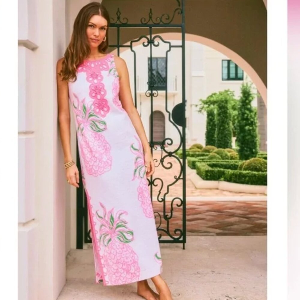 Lilly Pulitzer Marleigh Maxi Shift Party Like A Pineapple Size 6 NWT